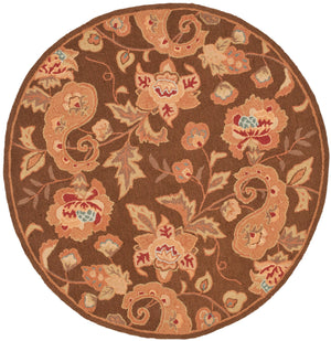Safavieh Berkeley Hand-hooked Wool Pile Area Rug - Luxurious Floor Covering With Elegant Floral Design Brown Wool Pile Bk301a-8