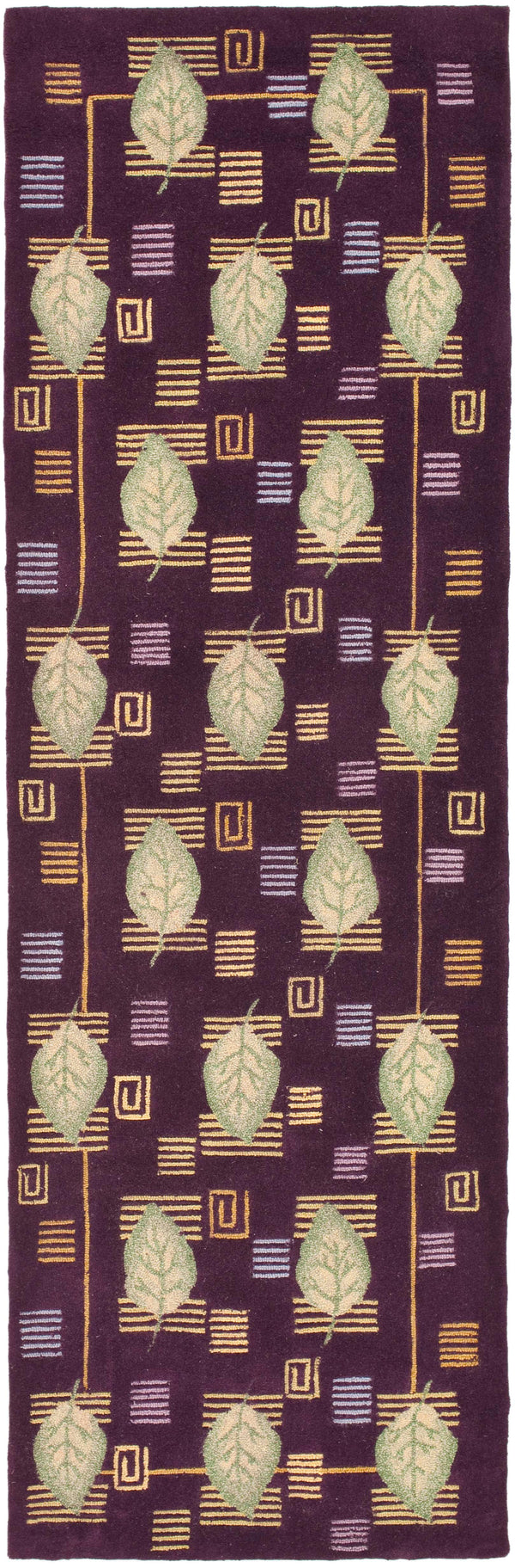 Safavieh Berkeley Rug - Hand-hooked Wool Area Rug With Elegant Leaf Motifs For Stylish Home Décor Upgrade Purple Wool Pile Bk46c-8