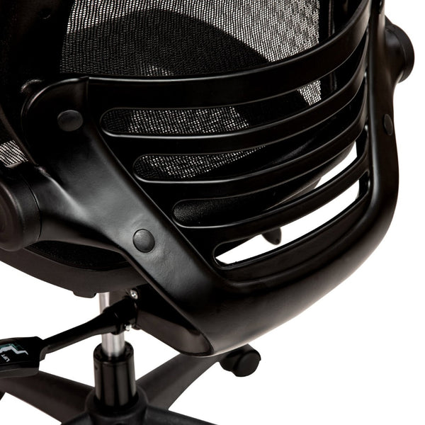 English Elm Warfield Mid-Back Ergonomic Office Chair with Flip-Up Arms and Breathable Mesh for Ultimate Comfort Black Mesh/Black Frame BL-8801X-BK-GG