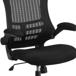 English Elm Kelista High-Back Mesh Executive Chair with Adjustable Headrest, Flip-Up Arms & Ergonomic Support BL-X-5H-GG