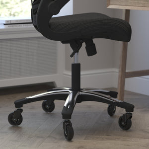 English Elm Kelista High-Back Ergonomic Office Chair - Mesh Comfort, Adjustable Features & Smooth Roller Wheels BL-X-5H-RLB-GG