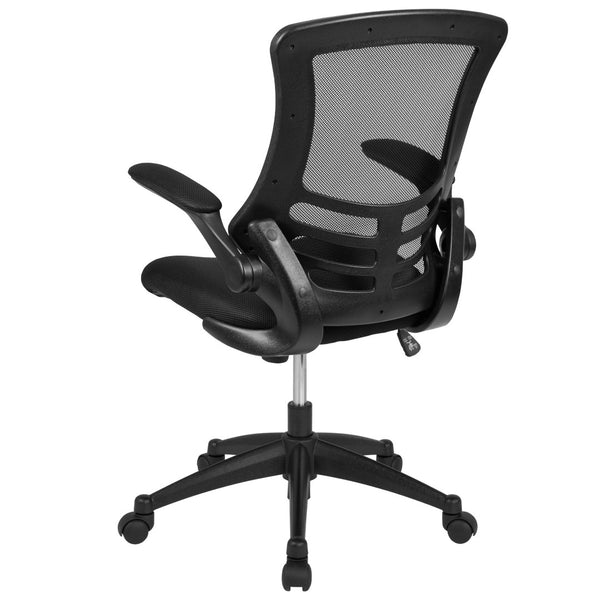 English Elm Kelista Ergonomic Swivel Office Chair with Mesh Back, Adjustable Height & Flip-Up Arms for Comfort Black Mesh/Black Frame BL-X-5M-BK-GG