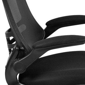English Elm Kelista Ergonomic Swivel Office Chair with Mesh Back, Adjustable Height & Flip-Up Arms for Comfort Black Mesh/Black Frame BL-X-5M-BK-GG