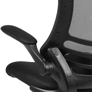 English Elm Kelista Ergonomic Swivel Office Chair with Mesh Back, Adjustable Height & Flip-Up Arms for Comfort Black Mesh/Black Frame BL-X-5M-BK-GG