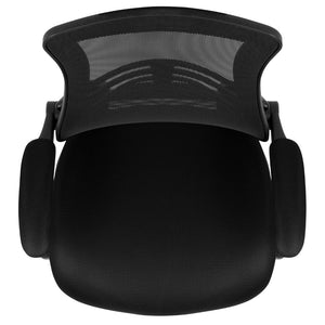 English Elm Kelista Ergonomic Swivel Office Chair with Mesh Back, Adjustable Height & Flip-Up Arms for Comfort Black Mesh/Black Frame BL-X-5M-BK-GG