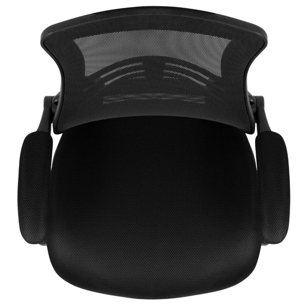 English Elm Kelista Ergonomic Swivel Office Chair with Mesh Back, Adjustable Height & Flip-Up Arms for Comfort Black Mesh/Black Frame BL-X-5M-BK-GG