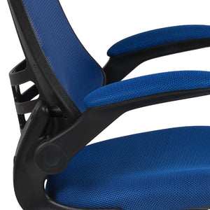 English Elm Kelista Ergonomic Swivel Office Chair with Mesh Back, Adjustable Height & Flip-Up Arms for Comfort Blue Mesh/Black Frame BL-X-5M-BLUE-GG