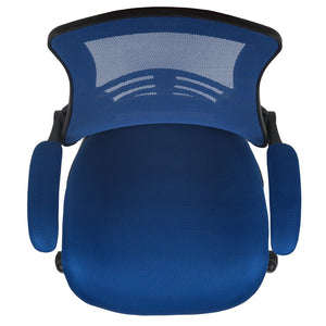 English Elm Kelista Ergonomic Swivel Office Chair with Mesh Back, Adjustable Height & Flip-Up Arms for Comfort Blue Mesh/Black Frame BL-X-5M-BLUE-GG