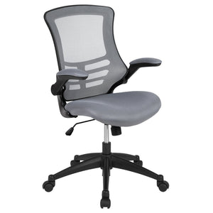 English Elm Kelista Ergonomic Swivel Office Chair with Mesh Back, Adjustable Height & Flip-Up Arms for Comfort Dark Gray Mesh/Black Frame BL-X-5M-DKGY-GG