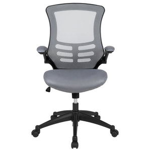 English Elm Kelista Ergonomic Swivel Office Chair with Mesh Back, Adjustable Height & Flip-Up Arms for Comfort Dark Gray Mesh/Black Frame BL-X-5M-DKGY-GG