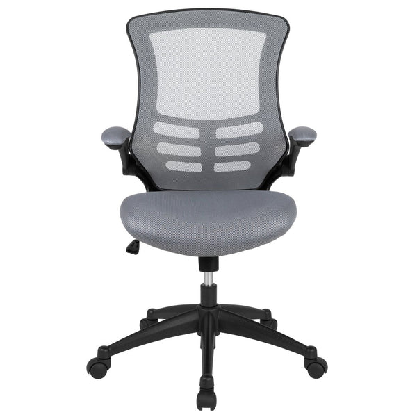 English Elm Kelista Ergonomic Swivel Office Chair with Mesh Back, Adjustable Height & Flip-Up Arms for Comfort Dark Gray Mesh/Black Frame BL-X-5M-DKGY-GG