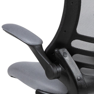 English Elm Kelista Ergonomic Swivel Office Chair with Mesh Back, Adjustable Height & Flip-Up Arms for Comfort Dark Gray Mesh/Black Frame BL-X-5M-DKGY-GG