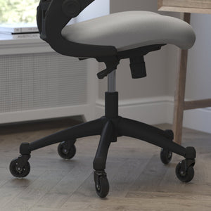 English Elm Kelista Ergonomic Mid-Back Office Chair with Lumbar Support, Flip-Up Arms & Smooth Roller Wheels Dark Gray Mesh/Black Frame BL-X-5M-DKGY-RLB-GG