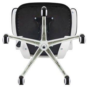 English Elm Kelista Ergonomic Swivel Office Chair with Mesh Back, Adjustable Height & Flip-Up Arms for Comfort Black Mesh/White Frame BL-X-5M-WH-BK-GG