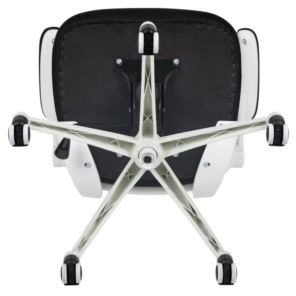 English Elm Kelista Ergonomic Swivel Office Chair with Mesh Back, Adjustable Height & Flip-Up Arms for Comfort Black Mesh/White Frame BL-X-5M-WH-BK-GG