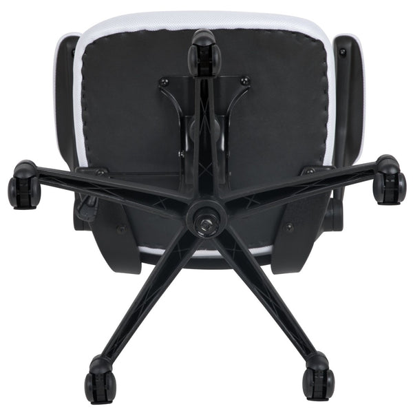 English Elm Kelista Ergonomic Swivel Office Chair with Mesh Back, Adjustable Height & Flip-Up Arms for Comfort White Mesh/Black Frame BL-X-5M-WH-GG