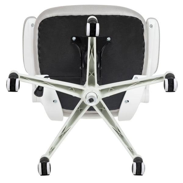 English Elm Kelista Ergonomic Swivel Office Chair with Mesh Back, Adjustable Height & Flip-Up Arms for Comfort Light Gray Mesh/White Frame BL-X-5M-WH-GY-GG