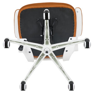 English Elm Kelista Ergonomic Swivel Office Chair with Mesh Back, Adjustable Height & Flip-Up Arms for Comfort Tan Mesh/White Frame BL-X-5M-WH-TAN-GG