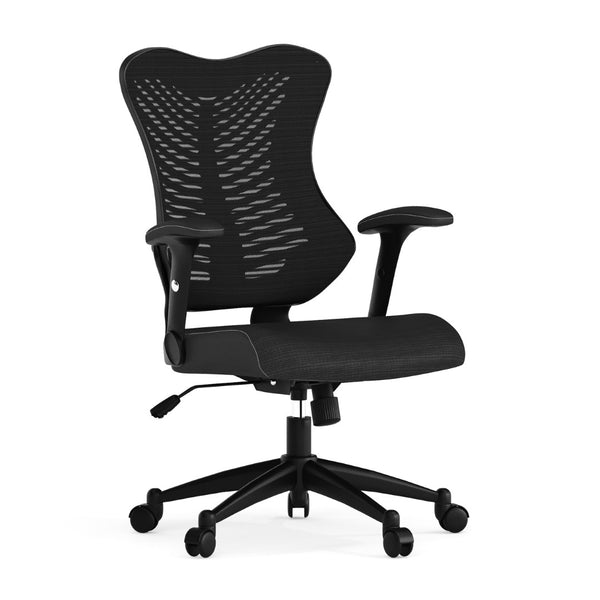English Elm Kale High-Back Ergonomic Executive Office Chair with Adjustable Arms for Ultimate Comfort & Support Black Mesh BL-ZP-806-BK-GG
