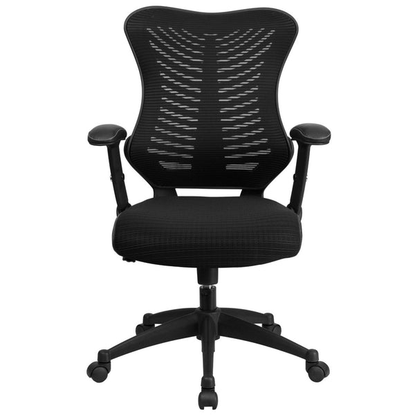 English Elm Kale High-Back Ergonomic Executive Office Chair with Adjustable Arms for Ultimate Comfort & Support Black Mesh BL-ZP-806-BK-GG