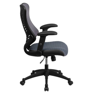 English Elm Kale High-Back Ergonomic Executive Office Chair with Adjustable Arms for Ultimate Comfort & Support Gray Mesh BL-ZP-806-GY-GG