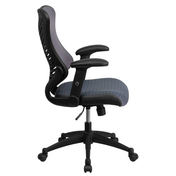English Elm Kale High-Back Ergonomic Executive Office Chair with Adjustable Arms for Ultimate Comfort & Support Gray Mesh BL-ZP-806-GY-GG
