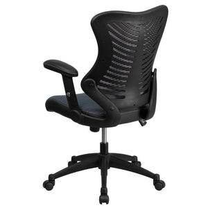 English Elm Kale High-Back Ergonomic Executive Office Chair with Adjustable Arms for Ultimate Comfort & Support Gray Mesh BL-ZP-806-GY-GG