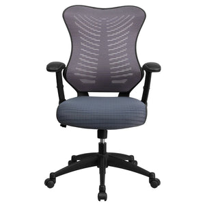 English Elm Kale High-Back Ergonomic Executive Office Chair with Adjustable Arms for Ultimate Comfort & Support Gray Mesh BL-ZP-806-GY-GG