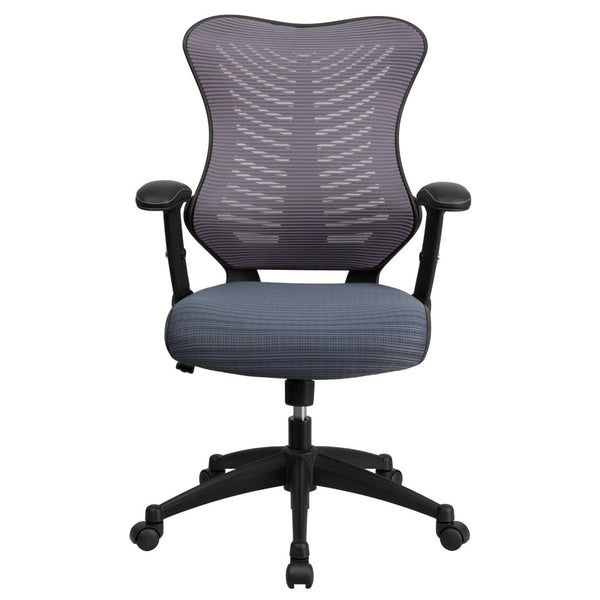 English Elm Kale High-Back Ergonomic Executive Office Chair with Adjustable Arms for Ultimate Comfort & Support Gray Mesh BL-ZP-806-GY-GG