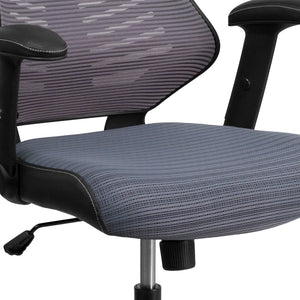 English Elm Kale High-Back Ergonomic Executive Office Chair with Adjustable Arms for Ultimate Comfort & Support Gray Mesh BL-ZP-806-GY-GG