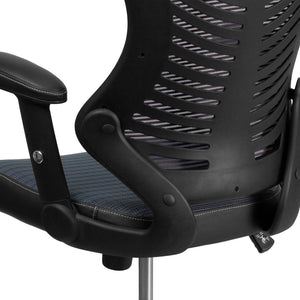 English Elm Kale High-Back Ergonomic Executive Office Chair with Adjustable Arms for Ultimate Comfort & Support Gray Mesh BL-ZP-806-GY-GG