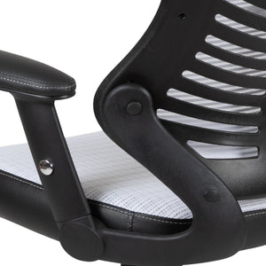 English Elm Kale High-Back Ergonomic Executive Office Chair with Adjustable Arms for Ultimate Comfort & Support White Mesh BL-ZP-806-WH-GG