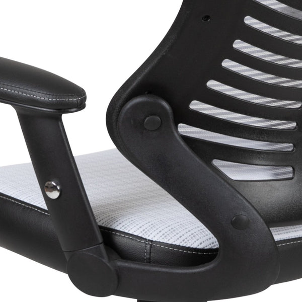 English Elm Kale High-Back Ergonomic Executive Office Chair with Adjustable Arms for Ultimate Comfort & Support White Mesh BL-ZP-806-WH-GG