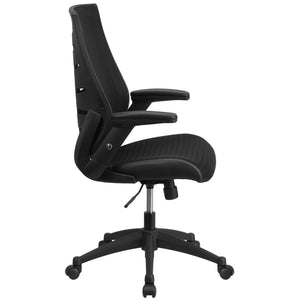 English Elm Kale High Back Ergonomic Executive Chair - Adjustable Mesh Comfort, Flip-Up Arms & Lumbar Support BL-ZP-809-BK-GG