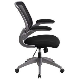 English Elm Kale Ergonomic Mesh Task Chair with Flip-Up Arms, Lumbar Support & Smooth Rolling Casters for Comfort Black BL-ZP-8805-BK-GG
