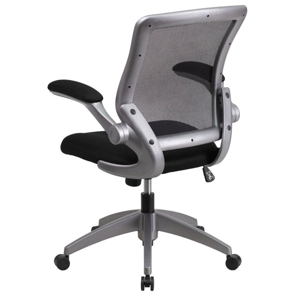 English Elm Kale Ergonomic Mesh Task Chair with Flip-Up Arms, Lumbar Support & Smooth Rolling Casters for Comfort Black BL-ZP-8805-BK-GG