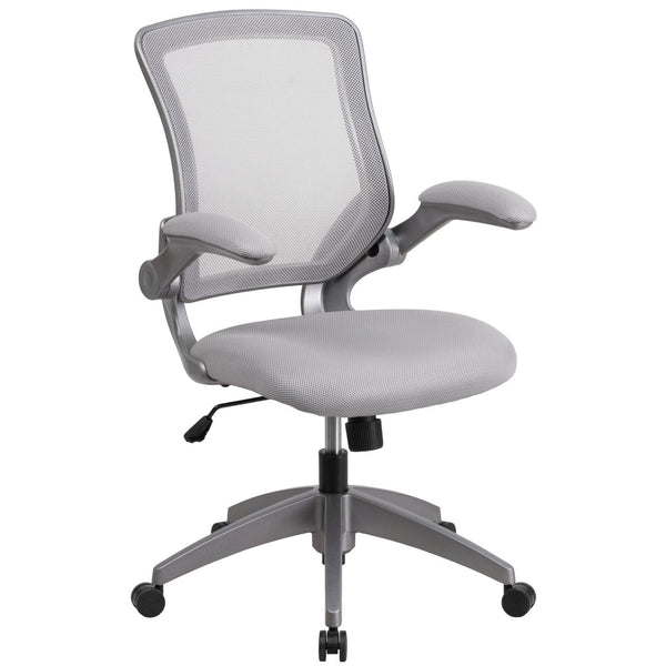English Elm Kale Ergonomic Mesh Task Chair with Flip-Up Arms, Lumbar Support & Smooth Rolling Casters for Comfort Gray BL-ZP-8805-GY-GG