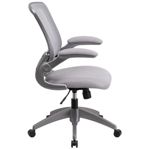 English Elm Kale Ergonomic Mesh Task Chair with Flip-Up Arms, Lumbar Support & Smooth Rolling Casters for Comfort Gray BL-ZP-8805-GY-GG