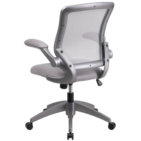 English Elm Kale Ergonomic Mesh Task Chair with Flip-Up Arms, Lumbar Support & Smooth Rolling Casters for Comfort Gray BL-ZP-8805-GY-GG