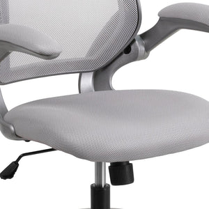 English Elm Kale Ergonomic Mesh Task Chair with Flip-Up Arms, Lumbar Support & Smooth Rolling Casters for Comfort Gray BL-ZP-8805-GY-GG
