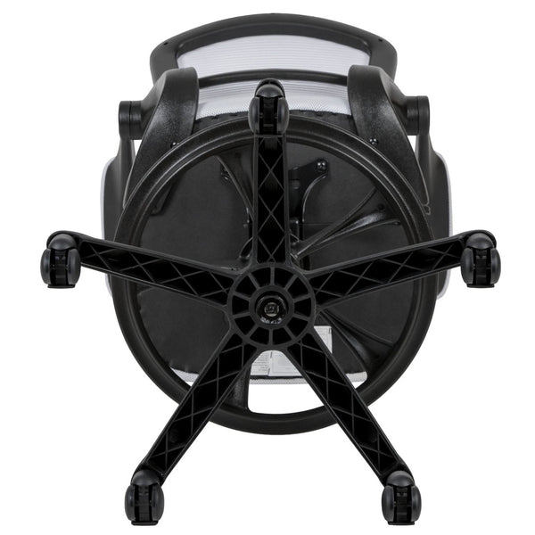 English Elm Kale Ergonomic Drafting Chair with Adjustable Foot Ring and Flip-Up Arms for Maximum Comfort White BL-ZP-8805D-WH-GG