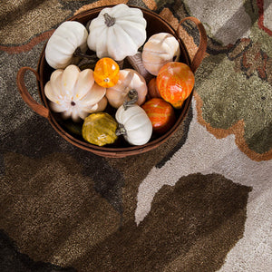 Jaipur Living Jaipur Living Wool Viscose Hand Tufted Floral Square Rug Watercolor Botanicals Gray RUG116186