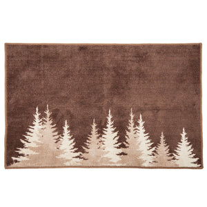 Hiend Accents Clearwater Pines Rug - Enhance Your Kitchen Or Bathroom With A Cozy Winter Woodland Retreat Brown,Cream 100% Acrylic With Anti,Slip Latex Backing Bl1763-tt-oc