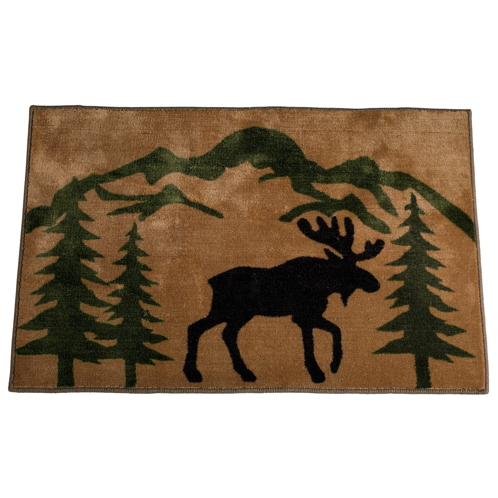 Hiend Accents Moose Print Rug - Rustic Lodge Décor For Kitchen Or Bathroom, Cozy Anti-slip Accent Piece Brown,Black 100% Acrylic With Anti,Slip Latex Backing Bl1801