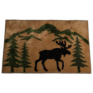 Hiend Accents Moose Print Rug - Rustic Lodge Décor For Kitchen Or Bathroom, Cozy Anti-slip Accent Piece Brown,Black 100% Acrylic With Anti,Slip Latex Backing Bl1801