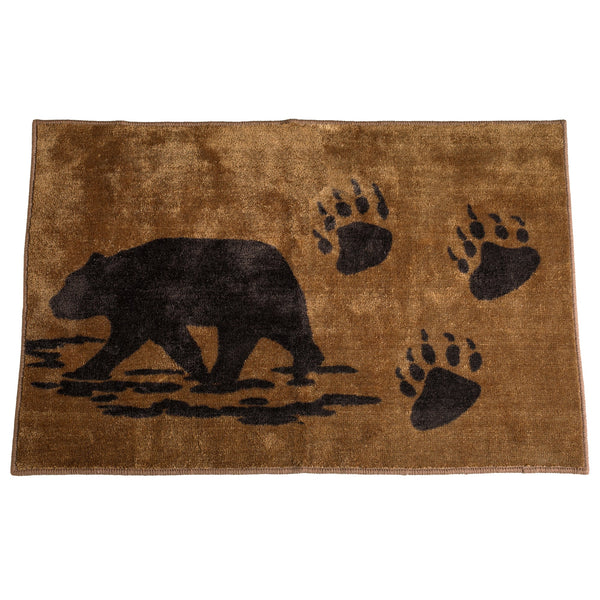 Hiend Accents Bear Tracks Print Rug - Nature-inspired Decor With Anti-slip Backing For Cozy Lodge Atmosphere Brown 100% Acrylic With Anti,Slip Latex Backing Bl1810-tt-oc
