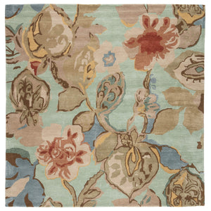 Jaipur Living Jaipur Living Floral Wool Viscose Hand Tufted Plush Square Rug Watercolor Botanical RUG116215
