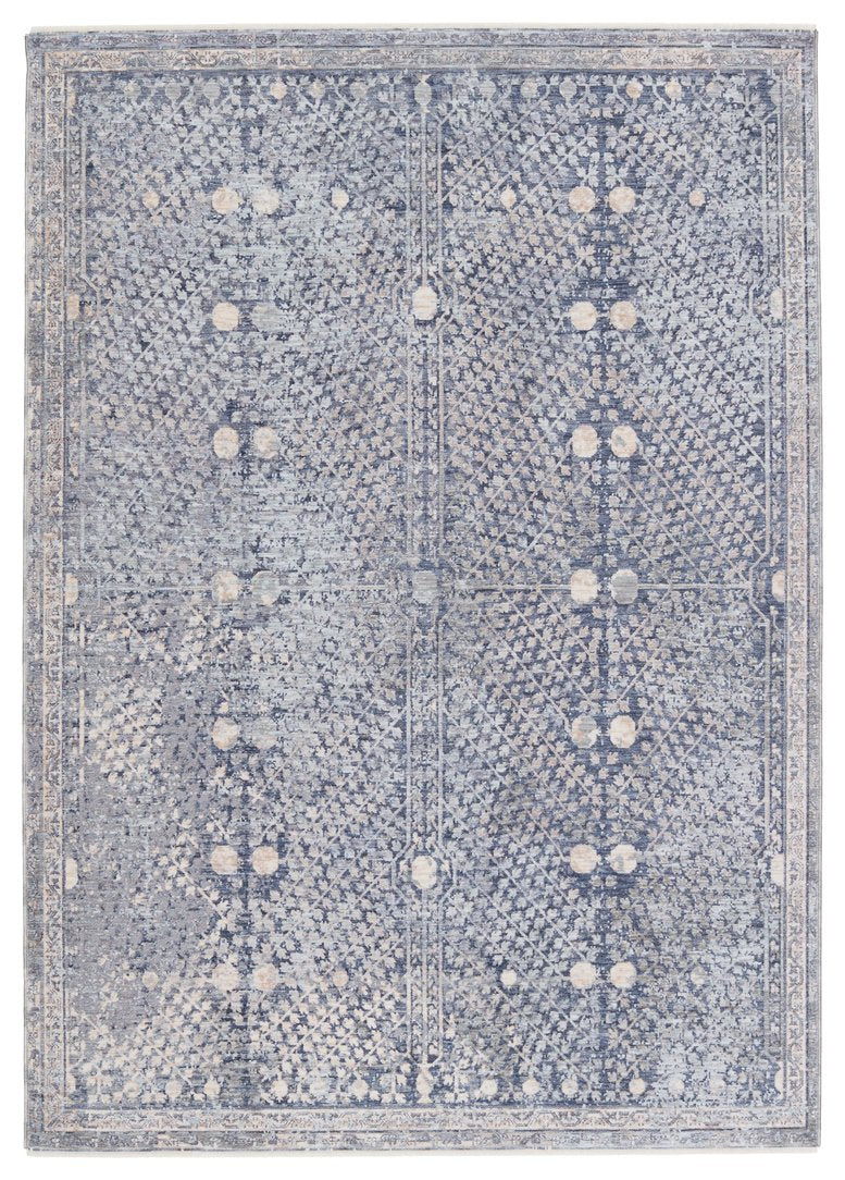 Jaipur Living Ballad Larkin Bla01 Powerloomed Machinemade 100% Polyester Vintage Vintage Look Indoor Rug Blue, Light Gray 100% Polyester Rug152968