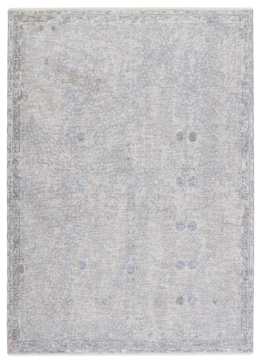 Jaipur Living Ballad Larkin Bla02 Powerloomed Machinemade 100% Polyester Vintage Vintage Look Indoor Rug Light Gray, Blue 100% Polyester Rug152969