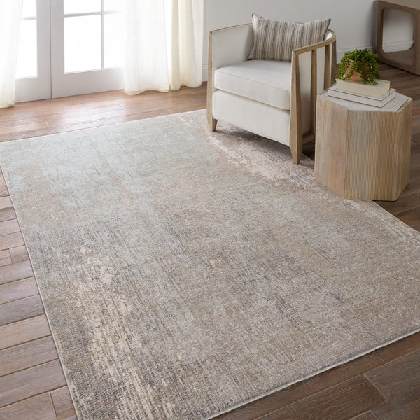 Jaipur Living Ballad Kosta Bla13 Powerloomed Machinemade 100% Polyester Abstract Abstract Indoor Rug Taupe, Silver 100% Polyester Rug158531